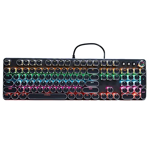 CFTGIW Mechanische Gaming-Tastatur in Voller Größe, 104 Tasten, RETR. Das Layout der übermäßigen und Kaffeefarbenen Tastenpositionen Passt Sich der Menschlichen Hand an und die Textur von CFTGIW