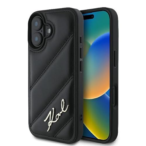 CG Mobile Karl Lagerfeld KLHCP16SPQDSMGK Hülle für iPhone 16 6.1" Schwarz hardcase Quilted Signature von CG MOBILE