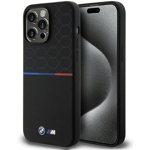 CG Mobile BMW BMHMP15X22SMPK Hülle für iPhone 15 Pro Max 6.7" Schwarz hardcase M Silicone Pattern von CG MOBILE