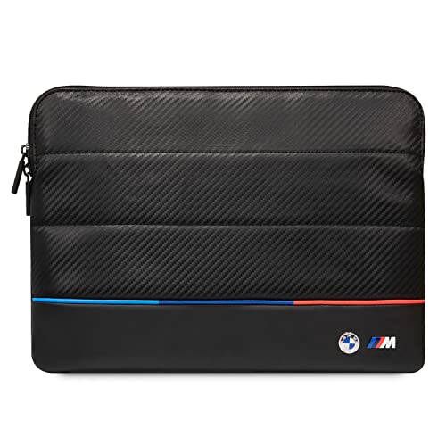 CG Mobile BMW Carbon PU Hülle mit kontrastierender dreifarbiger Schutztasche 14 Zoll kompatibel mit MacBook Intel® UHD Grafik/Windows/HP/Value Top Load Tasche/Arbeit, Schule usw. von CG MOBILE