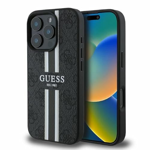 CG Mobile Guess GUHMP16XP4RPSK Hülle für iPhone 16 Pro Max 6.9" Schwarz hardcase 4G Printed Stripes von CG MOBILE