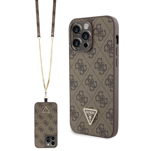 Guess GUHCP14XP4TDSCPW Hülle für iPhone 14 Pro Max 6.7" braun hardcase Crossbody 4G Metal Logo von CG MOBILE