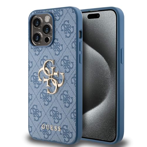 Guess Hartschale für iPhone 15 Pro Max – 4G Metal Logo – Blau von CG MOBILE