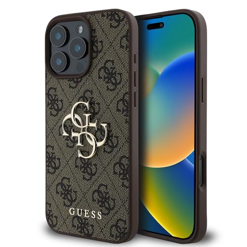 Guess Hülle Kompatible mit iPhone 16 Pro Max Back-Cover hul - 4G PU Big Logo - Braun (iPhone 16 Pro) von CG MOBILE