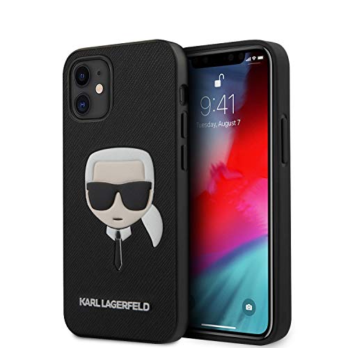 KARL LAGERFELD KLHCP12SSAKHBK iPhone 12 Mini 5,4" Czarny/Black hardcase Saffiano Ikonik Karl`s Head von CG MOBILE