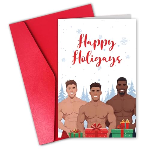 CGBRkakkoii Lustige Weihnachtskarte für Schwule, Weihnachtskarte für schwule Freunde, Gay-Geschenk, Weihnachtskarte, Holigays von CGBRkakkoii