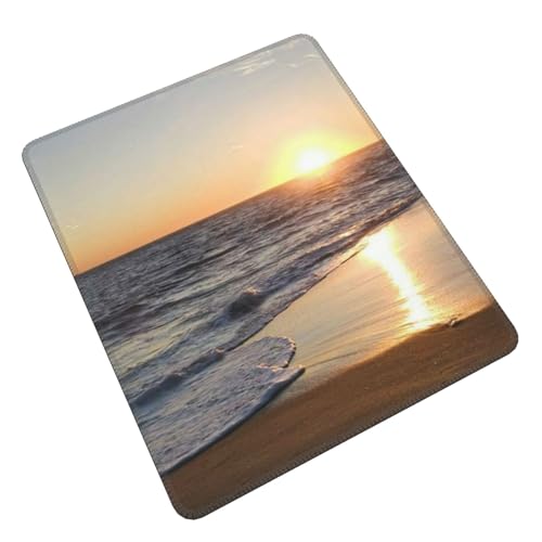 CHANGLEI Mauspad mit Strand-Sonnenuntergang, bedruckt, wasserdicht, rutschfeste Gummiunterseite, glatter Stoff, Gaming-Mauspad von CHANGLEI