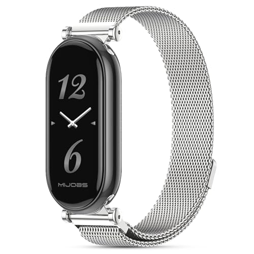 CHANRASI Armband Kompatibel mit Xiaomi mi band 8,Magnetisch Metall Edelstahl Ersatzarmband Damen für Xiaomi mi band 8 Ersatzarmband von CHANRASI