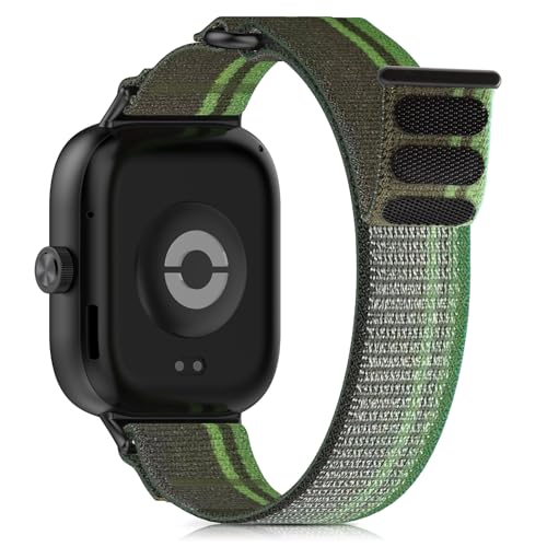 CHANRASI Gewebtes Nylon Armband Kompatibel mit Xiaomi Redmi Watch 4/Xiaomi Mi Band 8 Pro Damen Herren,Sport Loop Armbänder für Redmi Watch 4/Mi Band 8 Pro,Klettverschluss Verstellbare, Dunkelgrün von CHANRASI