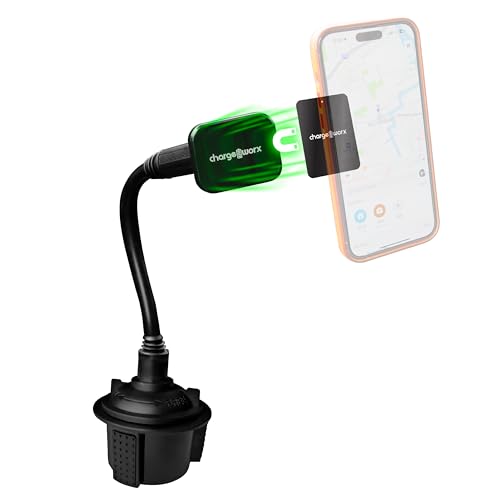 CHARGEWORX Magnetischer Becherhalter Autohalterung, Magnetischer Telefonhalter für Auto, Verstellbare Auto-Becherhalter-Halterung, Magnetische Becherhalterung für Smartphones von CHARGEWORX