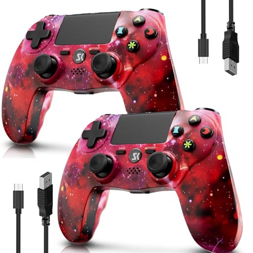 CHENGDAO Wireless Controller für PS4, Game Controller für PS4/Pro/Slim/PC, Gamepad mit Dual Vibration, 6-Achsen Gyro sensor, Rotes zweiteiliges Set CHENGDAO Wireless Controller für PS4, Game Controller für PS4/Pro/Slim/PC, Gamepad mit Dual Vibration, 6-Achsen Gyro sensor, Rotes zweiteiliges Set von CHENGDAO