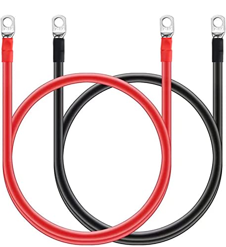 CHENGPI 2 Stück Auto Batteriekabel 70CM,Batterie-Kabel 12V Kupferkabel Kupfer Stromkabel mit M8 Ringklemmen,Versorgungsbatterien und Traktionsbatterien,6WAG/14mm² von CHENGPI