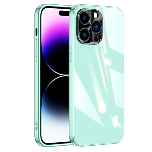 CHENMJJ Handyhülle für iPhone 15 Pro Max/15 Plus/15 Pro/15, Hartglas Hülle, Objektivschutz Überzug Dünner Kratzfest Schutzhüllen,Grün,15ProMax von CHENMJJ