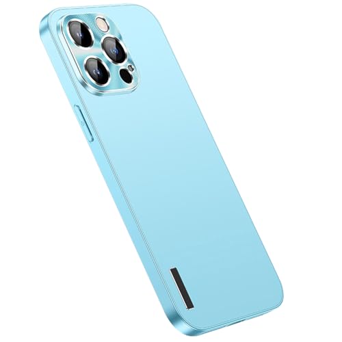 CHENMJJ Handyhülle für iPhone 15 Pro Max/15 Plus/15 Pro/15, Metalloberflächen Hülle Objektivschutz Dünner Stoßfest Kratzfest Schutzhüllen,Blau,15Plus von CHENMJJ