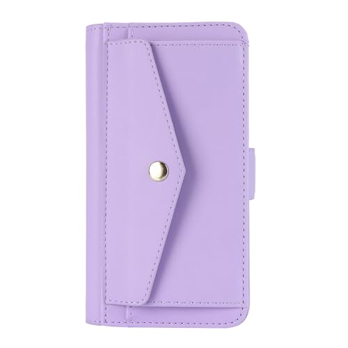 CHENMJJ Schutzhülle für iPhone 15Pro Max/15 Pro/15 Plus/15, Crossbody-Schlüsselband, Brieftaschen-Handyhülle mit Kartenfächern, Rundumschutz (15 Plus, Violett) von CHENMJJ