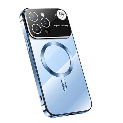 CHENMJJ Ultradünne Schutzhülle für iPhone 15 Pro Max/15 Pro/15, magnetisch, Metall, kratzfest, unterstützt kabelloses Laden, vollständige Abdeckung, Objektivschutz (Blau, 38,1 cm) von CHENMJJ