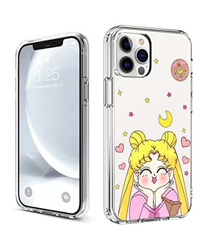 CHENQIAOHU Kompatibel mit iPhone 12 Hülle iPhone 12 Pro Hülle, Ganzkörperschutz Stoßfest Schutzhülle Clear Case Slim Thin Cover (Anime-Sailor-Moon-Magic-6) von CHENQIAOHU