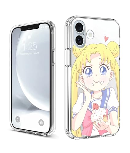 CHENQIAOHU Kompatibel mit iPhone 16, Rundumschutz, stoßfest, transparent, schlank, dünne Hülle (Anime-Sailor-Moon-Magic-9) von CHENQIAOHU