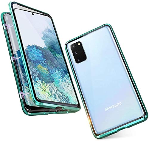 Handyhülle Kompatibel mit Samsung Galaxy A52/A52s 5G, Magnetische Adsorption Hülle Metallrahmen 360 Grad Schutzhülle Case Vorne und Hinten Anti-Kratzt Transparent Gehärtetem Glas Schutzcase,Grün von CHENYING