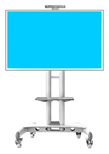 TV ständer rollbar, TV Bodenständer Rollbar, Freistehender, drehbarer Universal-TV-Ständer for Schlafzimmer, Konferenzräume, Ecke, for 32-65-Zoll-Flachbildfernseher(White) von CHENYUOZ