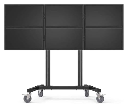 TV ständer rollbar, TV Bodenständer Rollbar, Sechs-Bildschirm-LCD-Monitor-Halterung for Mobile Wagen von 15 bis 27 Zoll mit höhenverstellbarer, feststellbarer Lenkrolle von CHENYUOZ