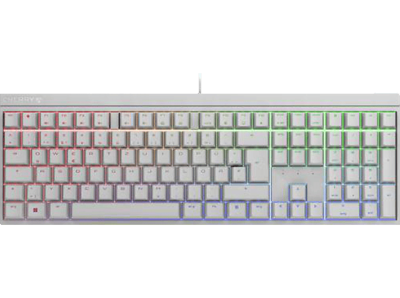 CHERRY MX 2.0S RGB, Gaming Tastatur, Mechanisch, Cherry Black, kabelgebunden, Weiß von CHERRY