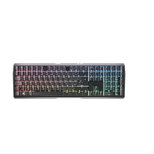 CHERRY MX 3.0S Wireless, Kabellose Mechanische Gaming-Tastatur, UK-Layout (QWERTY), Bluetooth-, Funk- und Kabelverbindung, MX2A RED Switches, Schwarz von CHERRY