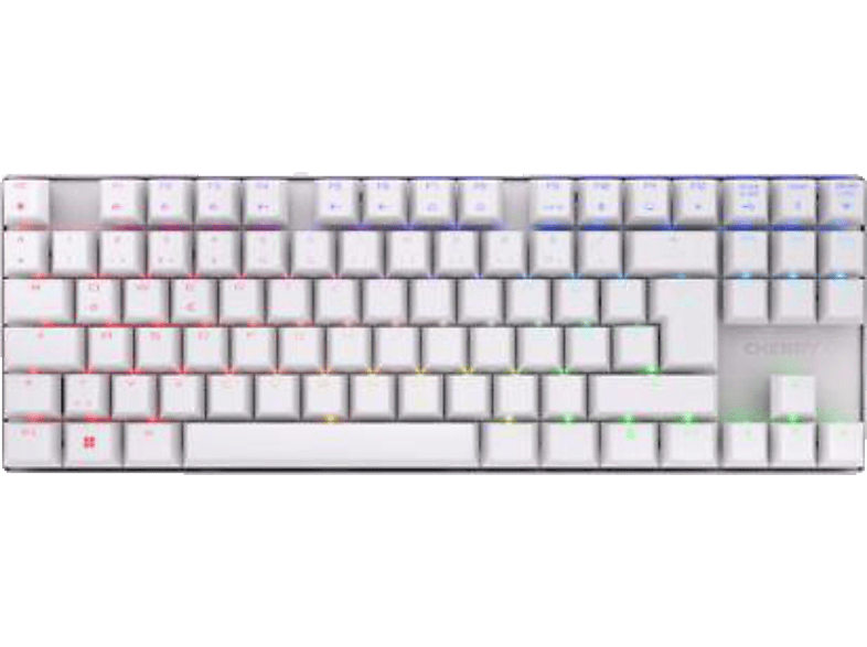 CHERRY MX 8.2 TKL RGB, Gaming Tastatur, Mechanisch, Cherry Brown, kabellos, Silber/Weiß von CHERRY