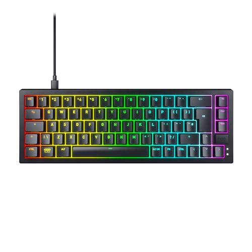 CHERRY XTRFY K5V2 Compact, Mechanische Gaming-Tastatur im 65-Prozent-Format, UK-Layout (QWERTY), Hot-Swap-Keyboard, CHERRY MX2A RED Switches, Schwarz von CHERRY XTRFY