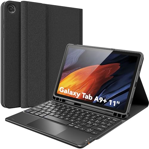 CHESONA Tastatur Galaxy Tab A9 Plus, intelligentes Touchpad, 2 BT-Kanäle, magnetische abnehmbare Tastatur für Samsung Galaxy Tab A9 Plus 11 Zoll 2023 (SM-X210/X216), Stifthalter, Schwarz von CHESONA