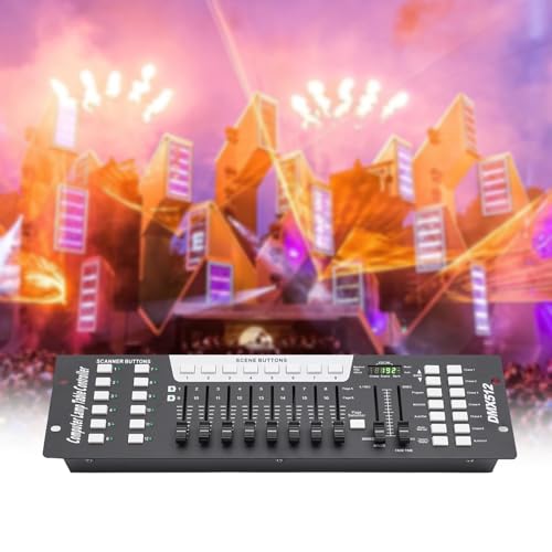 192 Kanal DMX Controller, Lichtsteuerung Konsole für Bühnenbeleuchtung, Lichtmischpult Lichtmixer für DJ Disco Party Show, Lichtpult Dmx Pult Dmx Steuerung für Moving Head Licht Par Lights Fog Machine von CHFUNE