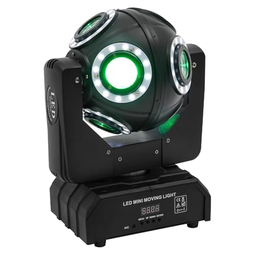 LED Moving Head Lights, RGBW Rotating Disco Licht, DMX 512 Bühnenlichter DJ Lichter geeignet für Hochzeit, DJ, Club, KTV, Bar, Weihnachten, Halloween von CHFUNE