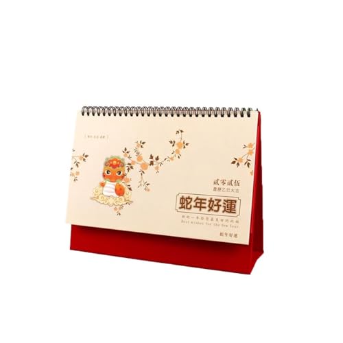 CHFYIJYHM 2025 Jahr der Schlange Tischkalender Einfacher chinesischer Stil Desktop Büro Notizkalender Ornament Kalender Geschenkkalender Chinesische Malerei (D) von CHFYIJYHM