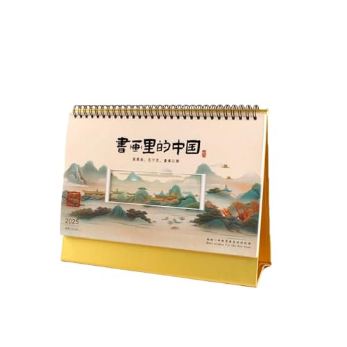 CHFYIJYHM Tischkalender 2025 Jahr der Schlange Chinesischer Stil Kalender Arrangement Simple Office Neujahr Monatskalender Business Desktop Notizblock Kalender Chinesische Malerei (A) von CHFYIJYHM