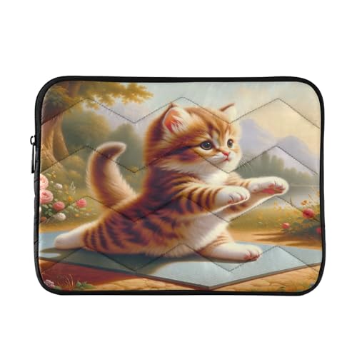 Lustige Yoga-Katzen-Laptop-Tasche, 38,1-40,6 cm, schützende Laptophülle, niedliche Computertasche, Notebook-Tasche von CHIFIGNO