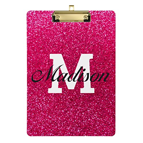 Personalisierbares pinkes Glitzer-Acryl-Klemmbrett, A4-Klemmbretter in Standardgröße mit Ihrem Namen für Büros, Klassenzimmer, Schule, 22,9 x 31,8 cm, mit niedrigem Profil-Metallclip Personalisierbares pinkes Glitzer-Acryl-Klemmbrett, A4-Klemmbretter in Standardgröße mit Ihrem Namen für Büros, Klassenzimmer, Schule, 22,9 x 31,8 cm, mit niedrigem Profil-Metallclip von CHIFIGNO