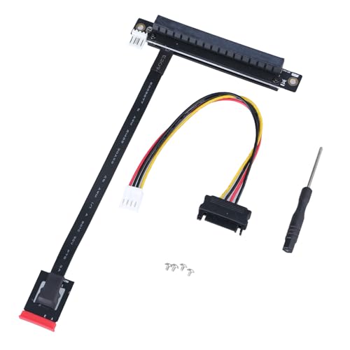 CHIZISX PCIe 16X Adapterkabel 270-Grad Adapter 4-poliger Stromanschluss Für Sound/Grafik/Netzwerkkarten von CHIZISX