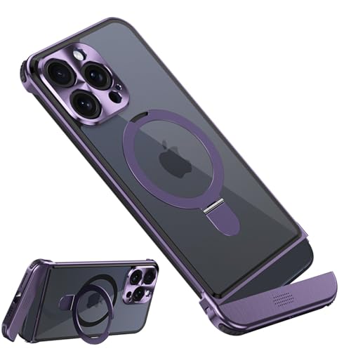 CHNRNJ Hülle für iPhone 14/14 Plus/14 Pro/14 Pro Max, Schere Aromaschale Rahmenloses Metall mit Ständer, Silikonpad Aromatherapie-Hülle,Purple,14 Pro von CHNRNJ