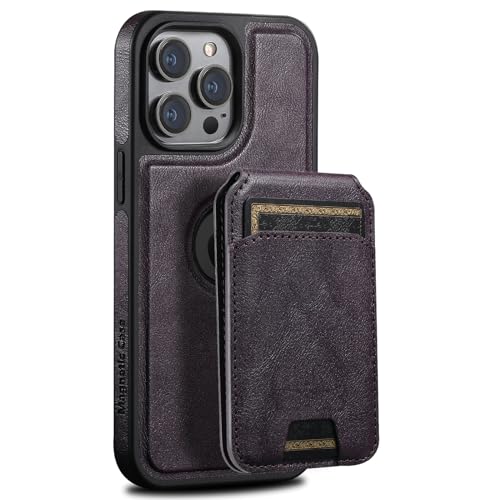 CHNZUX Handyhülle Für iPhone 15 Pro Max/15 Plus/15 Pro/15, PU Leder Brieftasche Schutzhülle Magnetisches Standfunktion Abnehmbare Hülle Logoansicht(Color:Purple Lila,Size:15 Pro Max) von CHNZUX