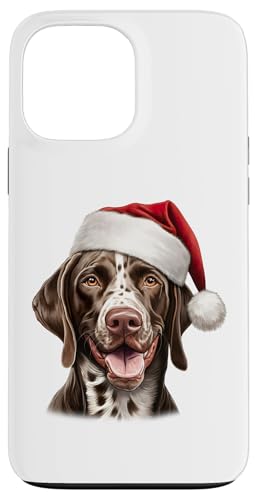 Hülle für iPhone 13 Pro Max Deutscher Kurzhaar-Zeiger Weihnachtsmannmütze von CHRISTMAS DOG COLLECTION by Necessary Things Co