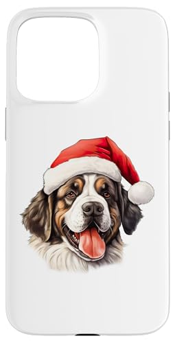 Hülle für iPhone 15 Pro Max Weihnachtsmannmütze Bernhardiner von CHRISTMAS DOG COLLECTION by Necessary Things Co