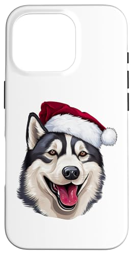 Hülle für iPhone 16 Pro Sibirischer Husky Weihnachtsmütze von CHRISTMAS DOG COLLECTION by Necessary Things Co