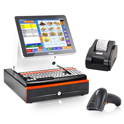 15,6 Zoll Windows-kompatibles POS-System For Einzelhandel, Restaurants Und Supermärkte – Erweiterbare Peripheriegeräte (USB/Ethernet/Seriell), HD-Touchscreen Und LED-Kundenanzeige, Langlebig(Single sc von CHSUFBTY