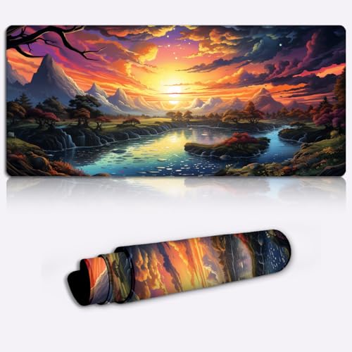 CHTXD Gaming-Mauspads für Mausspiele, robuster Sonnenuntergang, XXL-PC-Schreibtischunterlage (89,9 x 39,9 x 0,3 cm), extra große Mausunterlage, Büro-Schreibtischunterlage, große Größe von CHTXD