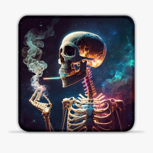 Gaming Mouse Mat Smoky Skeleton (30X30) cm 11.81(in) Cloth Gaming Mouse Pad High-Speed Tracking Surface Stitched Edges Non-Slip Base Mac and PC Gaming Accessories von CHTXD