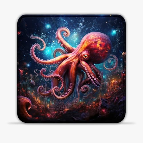 Gaming Mouse Pad Galaxy Octopus (30X30) cm 11.81(in) SU Cloth Mouse Pad Non-Slip Rubber Base, Textured Wear Resistant Cute Mouse pad for Girls von CHTXD