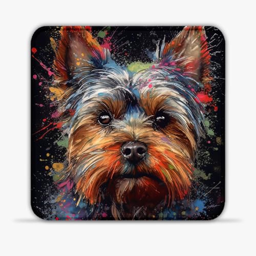 Gaming Mouse Pad Portable Yorkshire Painting (30X30) cm 11.81(in) Mouse Pad, Lycra Surface Stitched Edges Non-Slip Base for Gaming & Office von CHTXD