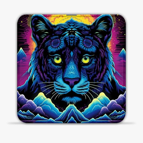 Mouse Mat Black Cheetah (30X30) cm 11.81(in) Gaming Mouse pad Durable Materials, Portable, Fresh Modern Design Stitched Edge Anti-Skid Base for Executive Desks von CHTXD