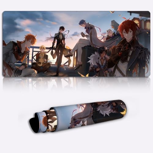 Mousepad Genshin Impact XXL Gaming-Mauspad, Mauspad (89,9 x 39,9 x 0,3 cm), Mauspad in erweiterter Größe, Mäusematte für Präzision und Geschwindigkeit von CHTXD