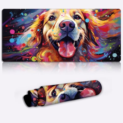 Tastaturpad für Computer Art Golden Retriever Gaming-Mauspad (23,6 x 13,8 x 0,12 Zoll), extra große Gaming-Matte von CHTXD